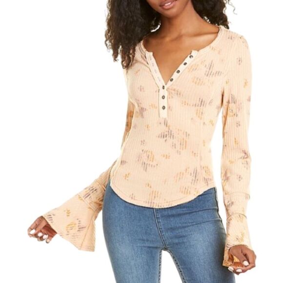 Free PEOPLE Layer Me Henley Top Size XS - Picture 4 of 9